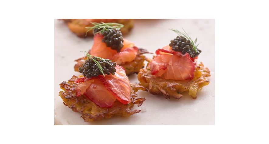 Recipes: Beet-Cured Salmon with Potato & Parsnip Pancakes