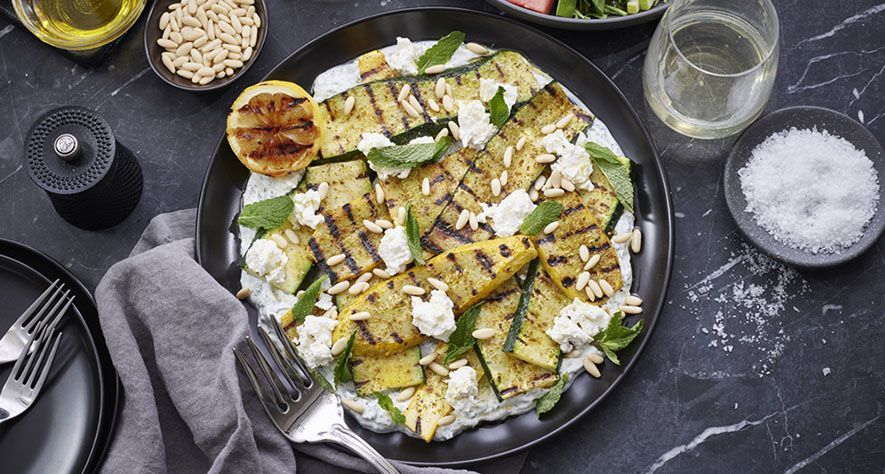 Recipes: Grilled Zucchini Planks with Herby Yogurt and Feta