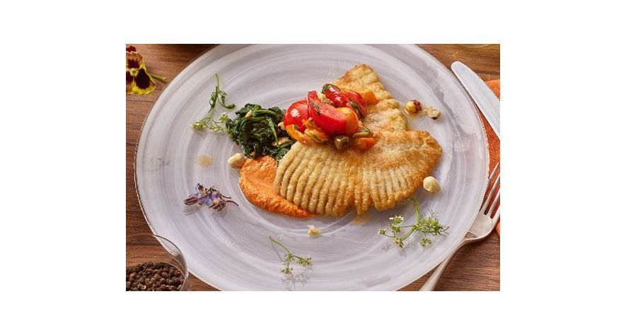 Recipes: Pan-Roasted Skate with Romesco, Heirloom Tomatoes, and Olives