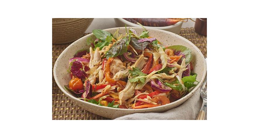 Recipes: Rotisserie Chicken Salad with Mango and Miso Dressing