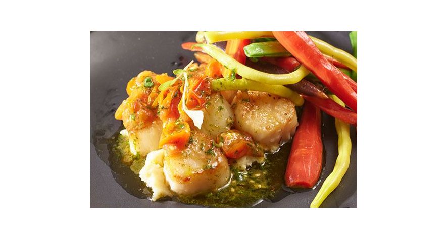 Recipes: Seared Scallops with Roasted Tomato Gremolata and Parsnip-Pear Purée