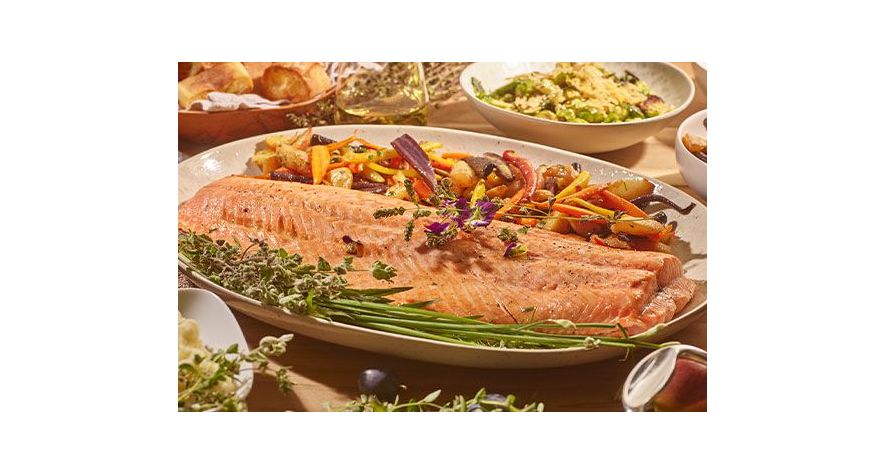 Recipes: Roasted Salmon with Fall Vegetables and Ginger-Pear Vinaigrette