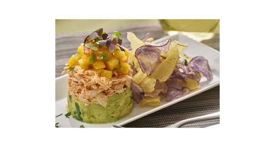 Recipes: Spicy Crab and Avocado Stack with Mango Salad