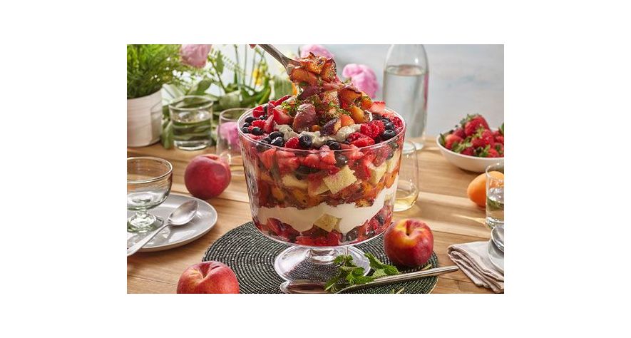 Recipes: Lemon Tea Cake Trifle with Grilled Stone Fruit and Berries 