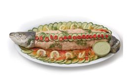 Decorated Poached Salmon Platter