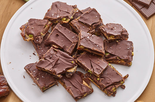 Pistachio-and-Peanut Butter Date Bark