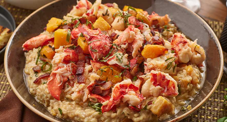 Lobster Risotto with Squash, Bacon, and Parmesan