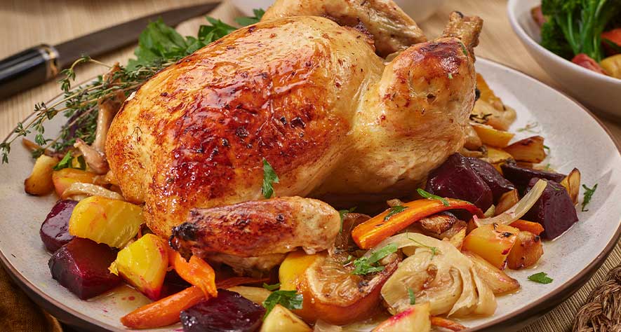 Roasted Heirloom Chicken with Fennel and Root Vegetables
