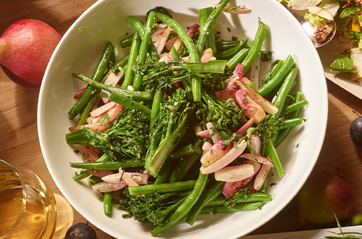 Saut&eacute;ed French Beans, Broccolini, and Radish