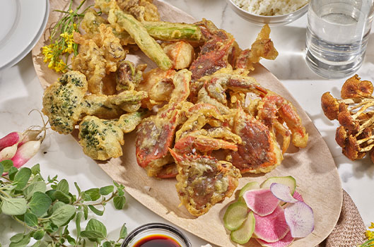 Tempura Soft-Shell Crabs and Spring Vegetables