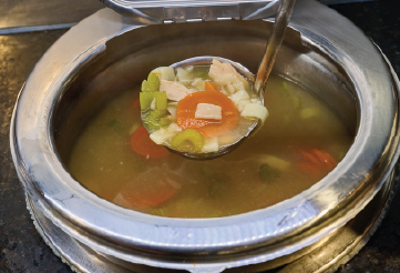 Hot soup with bread